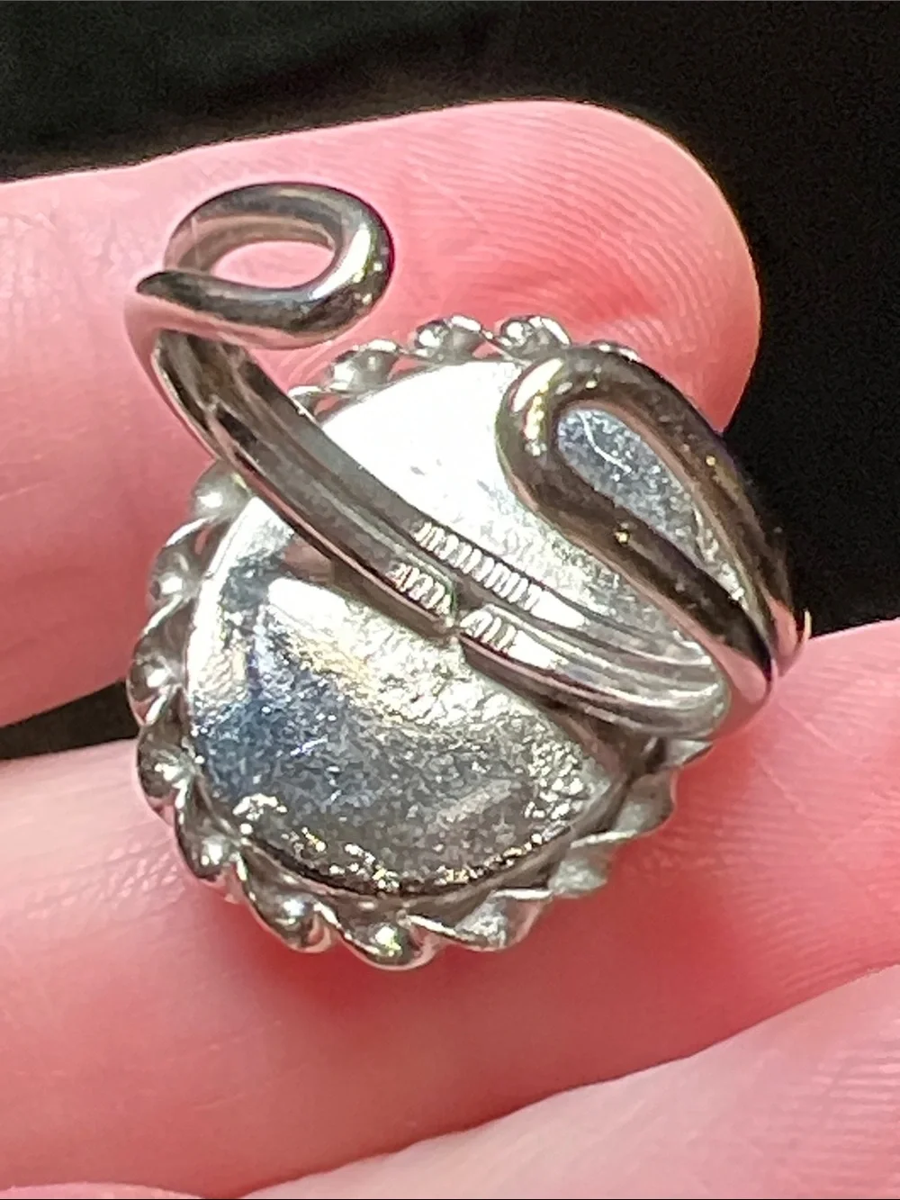 Vintage Italian Micromosaic Flower Adjustable Silver Ring